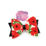 Poppies Bow {Cream Background}