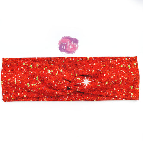 Glitter Look Red - Twist Knot Headband